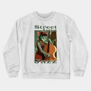 Street artist Cat Jazz Crewneck Sweatshirt